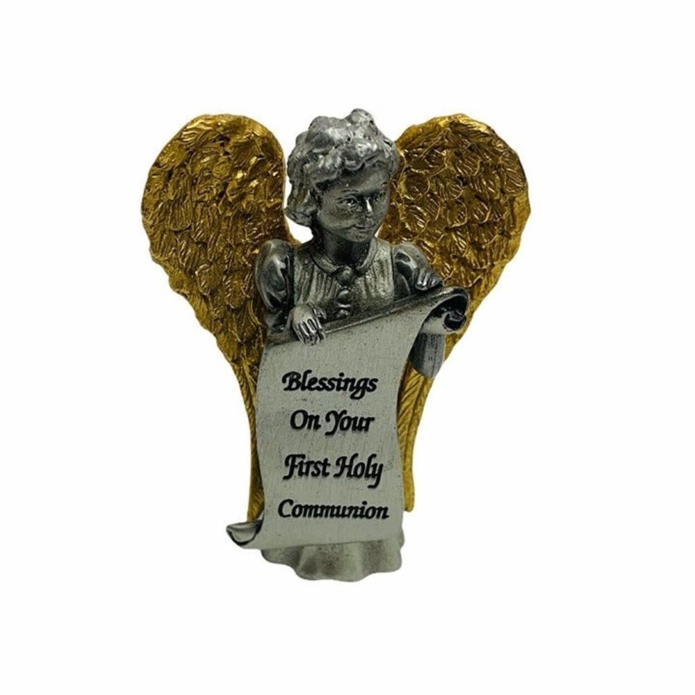Camco Pewter Figure Angel Blessings On Your First Holy Communion Vintage 3”